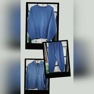 Blue Sweatshirt and Sweatpants Set